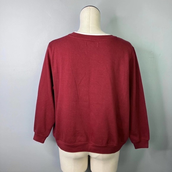 Rebecca Malone Petites Autumn Squirrel Applique Faux Layered Sweatshirt Size PXL - Picture 3 of 16